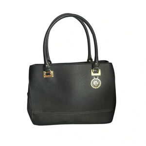 Anne Klein Black New Recruits Large Satchel Purse Handbag